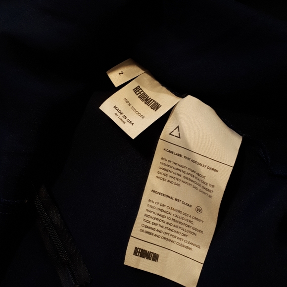 Reformation Bridget dress in navy royal - Picture 10 of 11